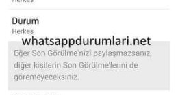 Whatsapp Son Görülme Kapatma