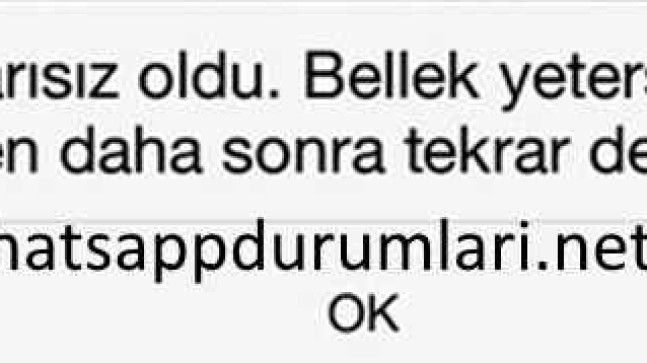 Whatsapp Yetersiz Bellek Sorunu çözümü