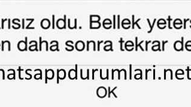 Whatsapp Yetersiz Bellek Sorunu çözümü